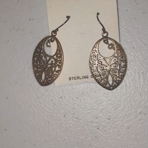 Sterling silver filigree and pearl earrings NWT